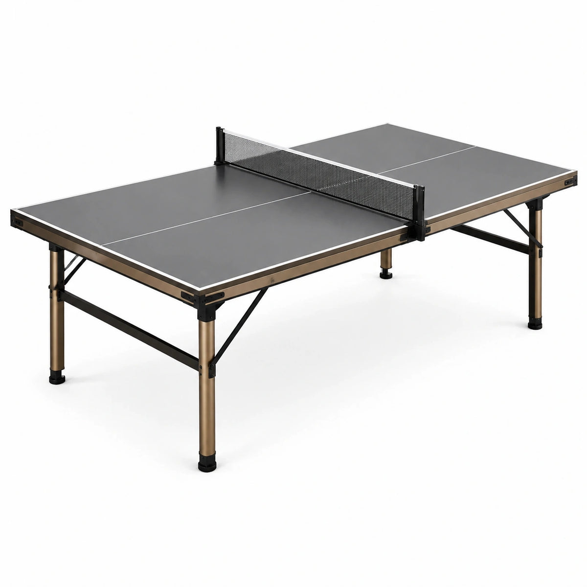 Tavolo da ping pong pieghevole 183 × 91 × 76 cm, grigio, bronzo e nero