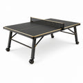 Tavolo da ping pong richiudibile con rete e ruote, 274 × 152,5 × 76 cm, nero e oro