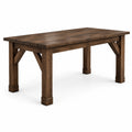 Tavolo rettangolare rustico in legno marrone scuro, 180 × 90 × 76 cm