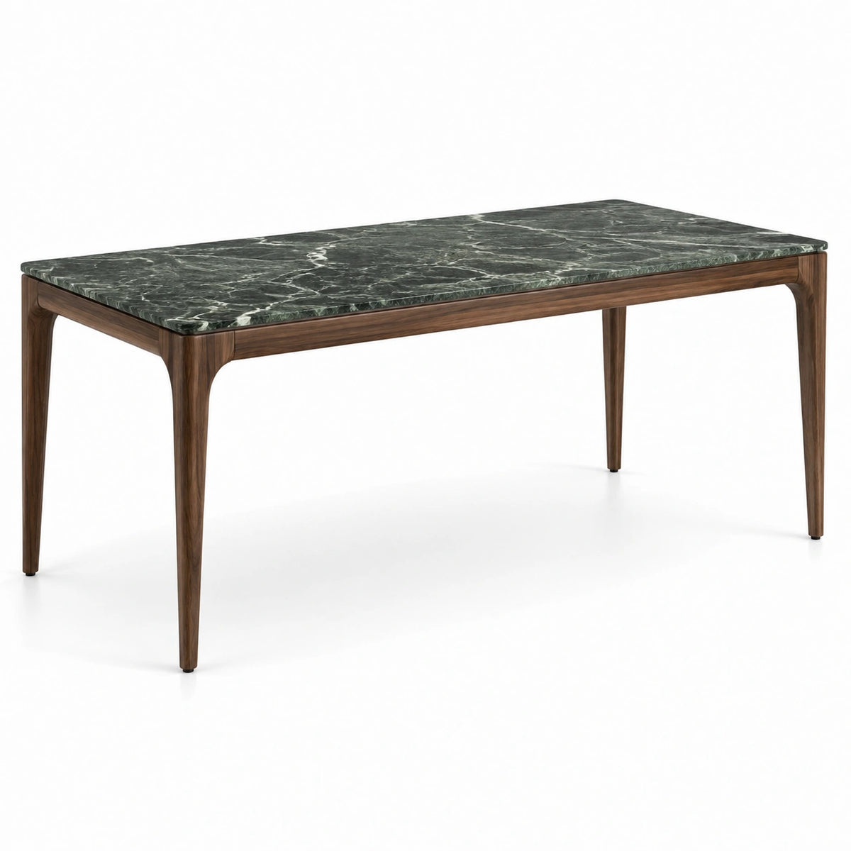 Tavolo rettangolare moderno 160 × 90 × 75 cm, verde scuro effetto marmo e marrone