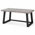 Tavolo da pranzo industriale 140 × 80 × 75 cm con piano effetto cemento grigio e struttura in metallo nero