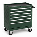 Carrello portautensili verde scuro con 6 cassetti, serratura e 4 ruote, 69 × 46 × 88 cm