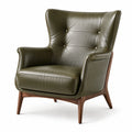 Poltrona moderna con schienale alto, 88 x 86 x 99 cm, verde oliva e marrone