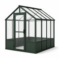 Serra da giardino 185 × 185 × 225 cm in alluminio verde scuro e policarbonato trasparente con porta battente