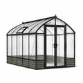 Serra da giardino in alluminio e policarbonato 306 × 244 × 227 cm, nera, verde oliva e trasparente, con doppia porta e finestra apribile