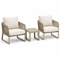 Set da giardino tortora e avorio, 2 poltrone 75 × 78 × 78 cm e tavolino 50 × 50 × 45 cm